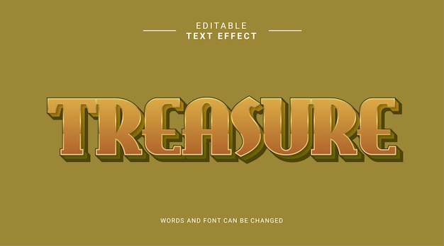 Editable text effect treasure elegant bold stlye