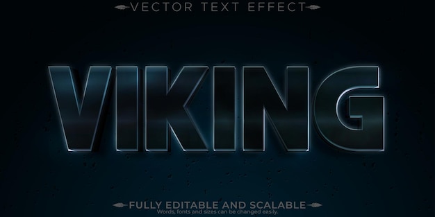 Editable text effect viking 3d nordic and scandinavian font style