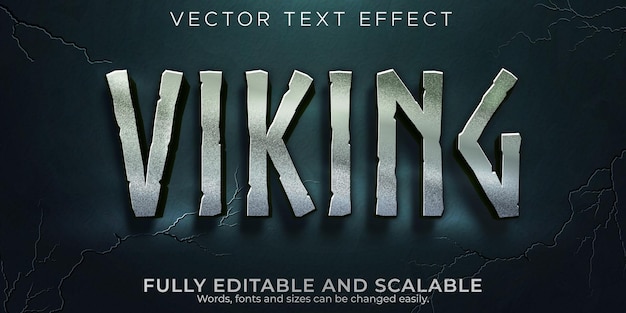 Editable text effect, vikings nordic text style