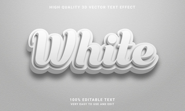 Editable text effect white premium vector