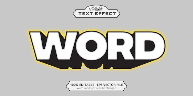 Editable text effect, Word text