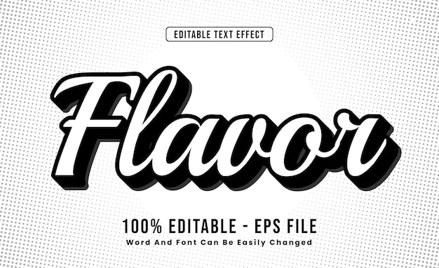 Editable Text Effects Flavor Words and fonts can be changed