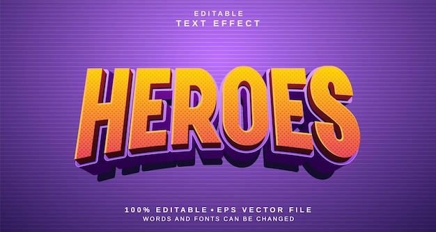 editable text style effect heroes text style theme