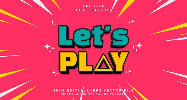 Editable text style effect Lets Play text style theme