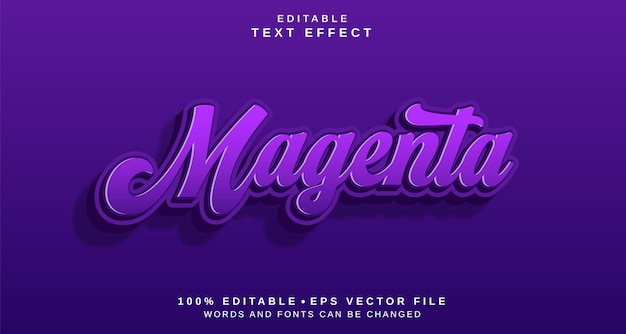 editable text style effect magenta text style theme