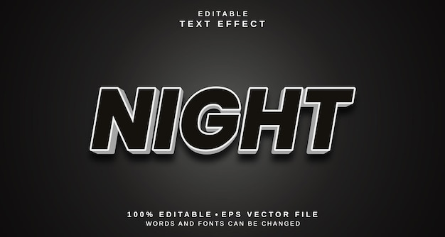 editable text style effect night text style theme
