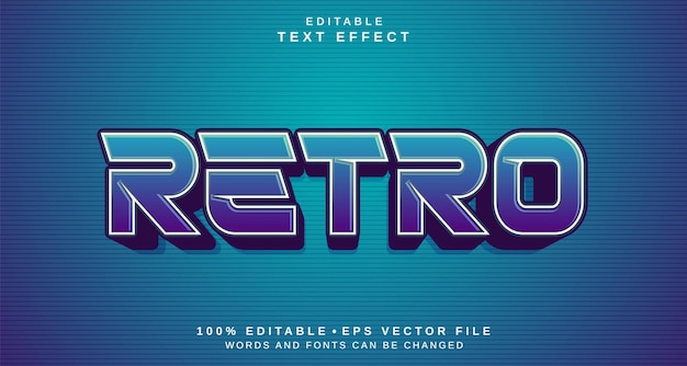 Editable text style effect Retro text style theme