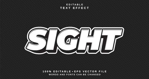 Editable text style effect Sight text style theme