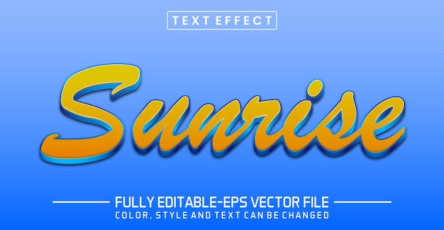 Editable text style effect Sunrise text style theme