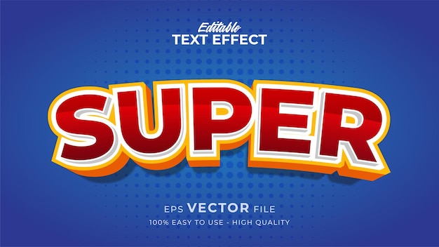 Editable text style effect - super red text style theme
