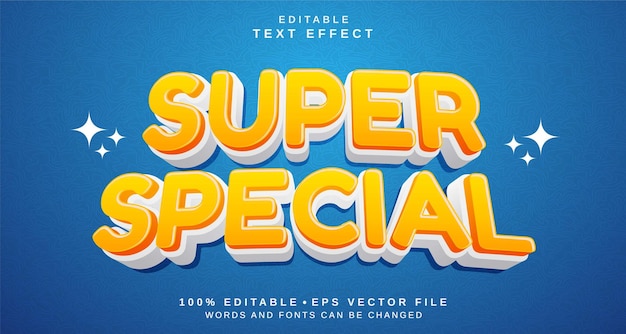 Editable text style effect Super Special text style theme