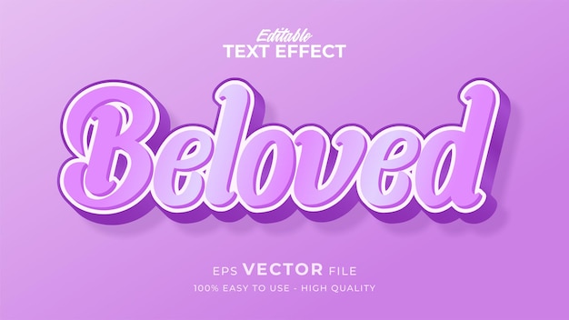 Editable text style effect  valentine text in modern style