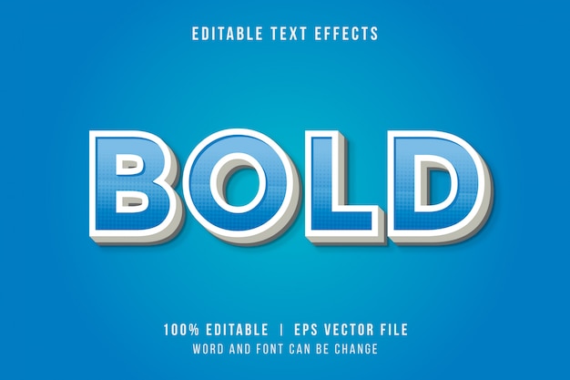 Editable text style effect with bold word