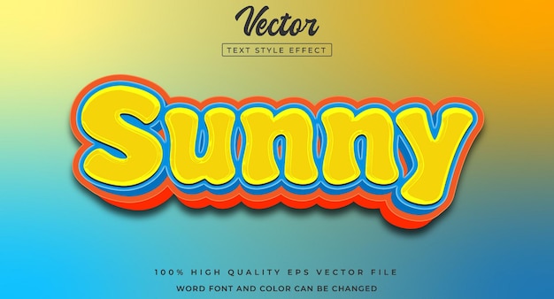 editable text sunny 3d text style