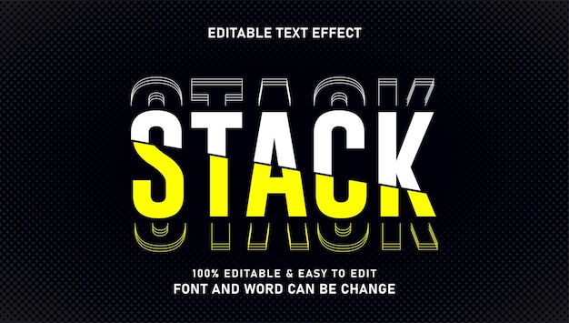 Editable vector stacked text effect