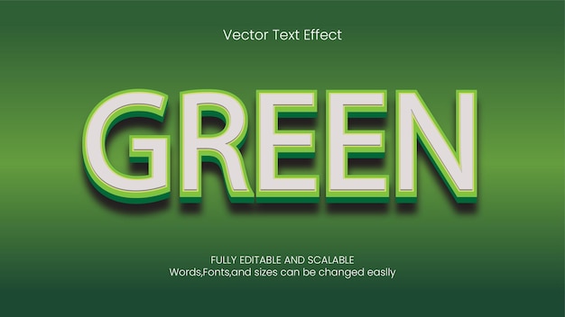 Editable with Green text effect text style