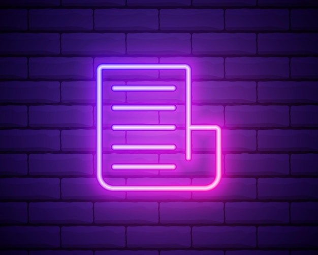 Editorial newspaper neon icon Elements of editorial design set Simple icon for websites web design mobile app info graphics isolated on brick wall