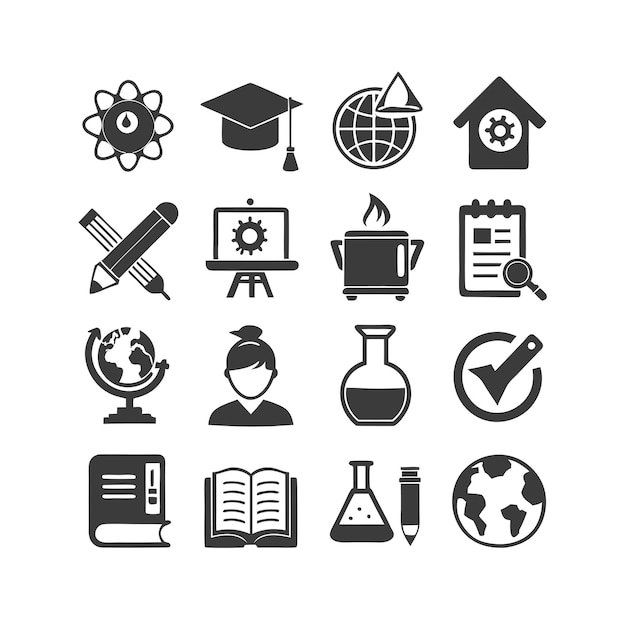 Education and Learning Icon Set Collection Vector for UI Documents Websites and Mobile Applications