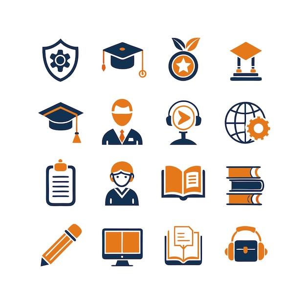 Education Icon Set Collection Vector Illustration for Documents Websites and Mobile Applications