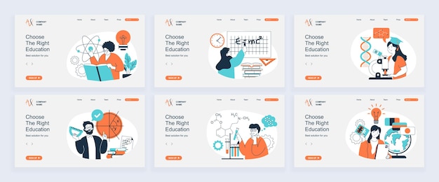 Education mobile app interface screens template set Online account progress statistic lessons list tutorial platform calendar Pack of UI UX GUI kit for application web layout Vector design