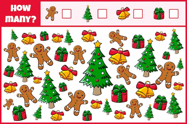 Educational mathematical game Count the objects Count how many objects