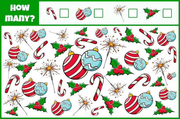 Educational mathematical game Count the objects Count how many objects