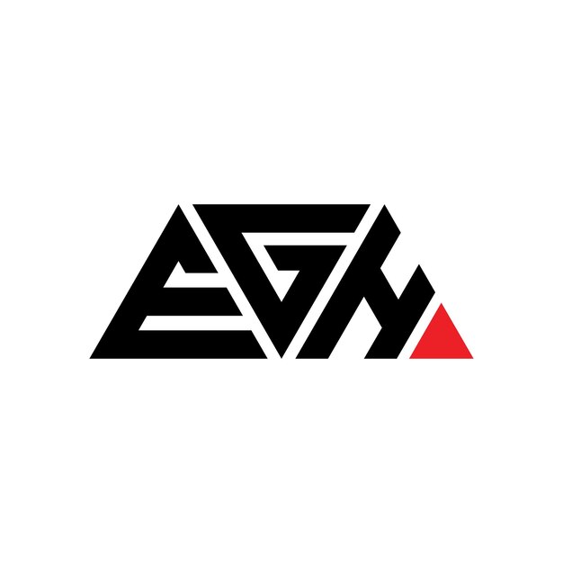 EGH triangle letter logo design with triangle shape EGH triangle logo design monogram EGH triangle vector logo template with red color EGH triangular logo Simple Elegant and Luxurious Logo EGH