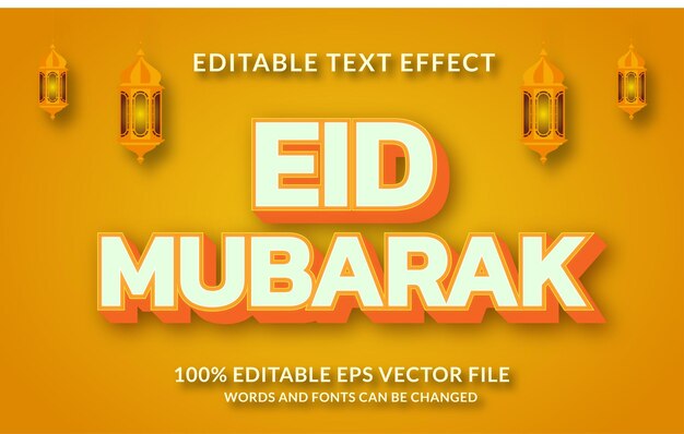 eid mubarak editable text effect