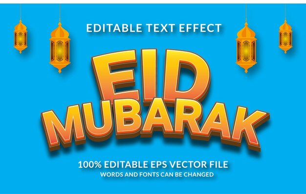 eid mubarak editable text effect