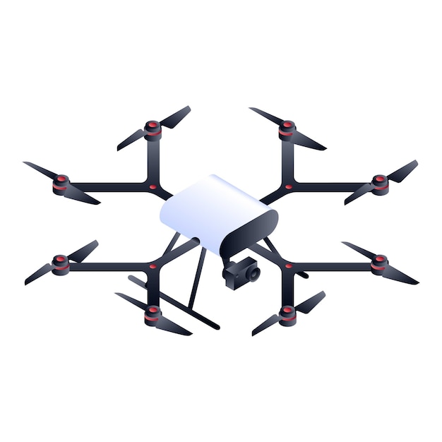 Eight motor drone icon Isometric of eight motor drone vector icon for web design isolated on white background