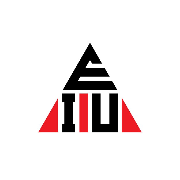 EIU triangle letter logo design with triangle shape EIU triangle logo design monogram EIU triangle vector logo template with red color EIU triangular logo Simple Elegant and Luxurious Logo