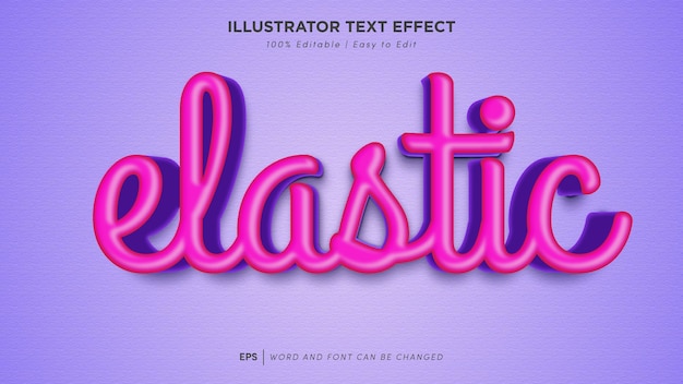 elastic text effect editable font
