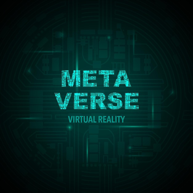 Electric circuit meteverse green background