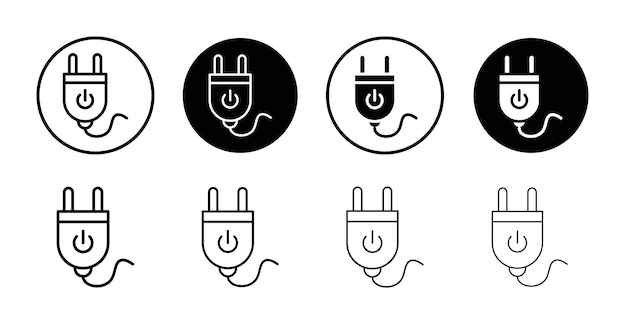 Electric switch icon logo set vector