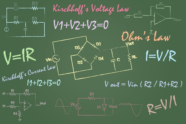 electrical circuits background having rectifier op amp clipper circuits and bas