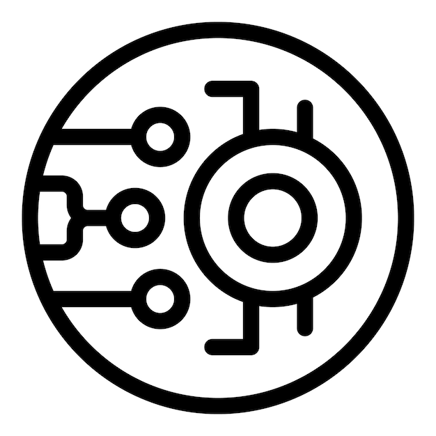 electronic circuit board component representing technology icon
