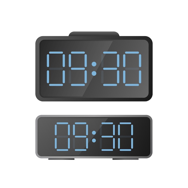 Electronic desk clock. Modern watches for the workplace. Isolated. 