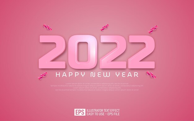 Elegant 2022 happy new year background with pink background