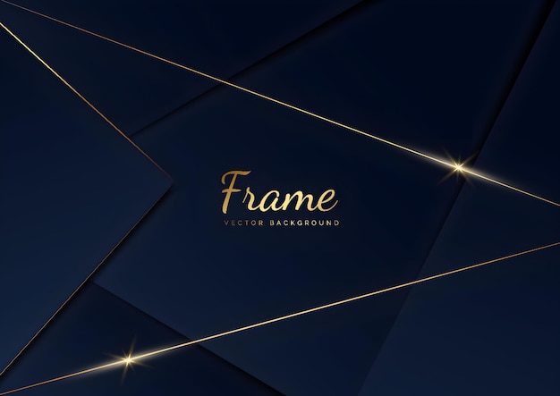 Elegant Blue and Gold Geometric Frame Design