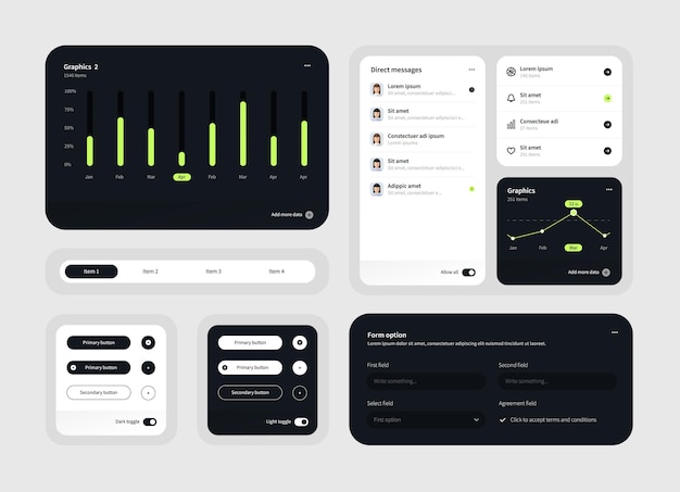 elegant collection of ui ux elements for web design app design ux dashboard template user interface