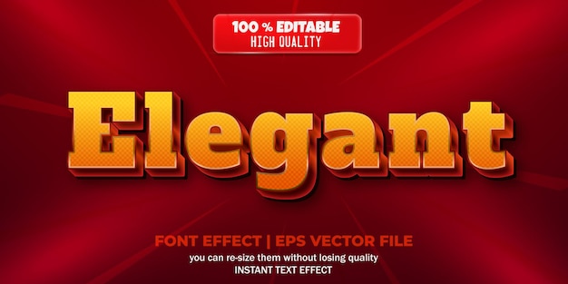 Elegant editable text effect metallic and shiny style