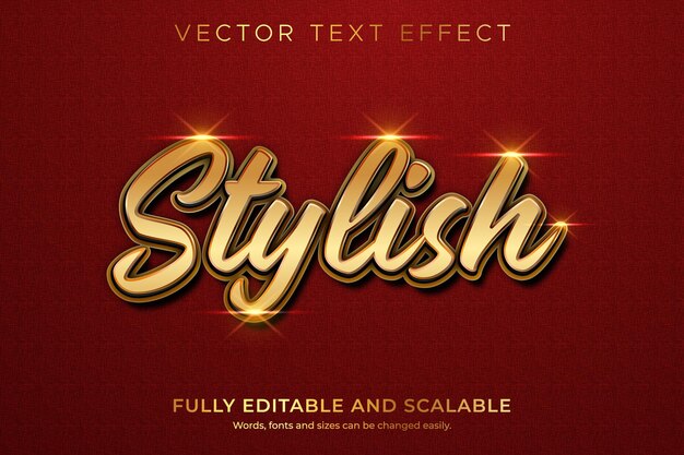 Elegant Gold Stylish Text Effect on Red Background