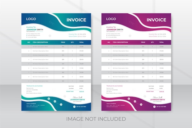 Elegant invoice template for professional use