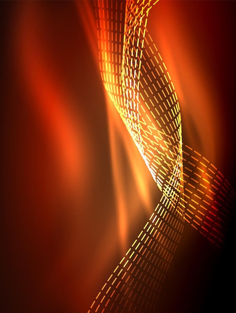 elegant neon flowing stripes smooth waves with light effects vector illustration