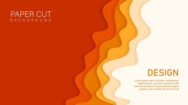 Elegant papercut background in wavy style