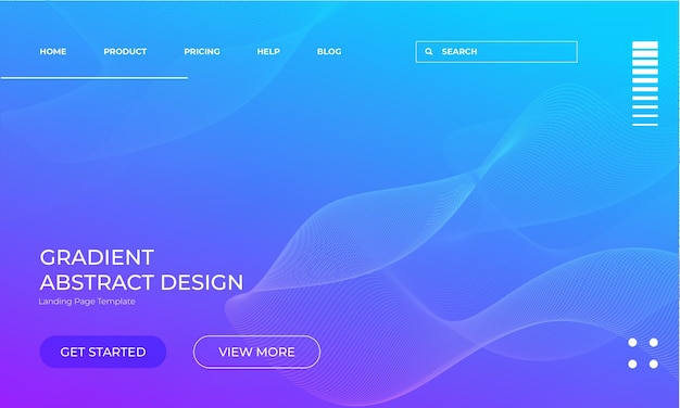 Elegant Purple and Blue Gradient Vector Design for Landing Page Template