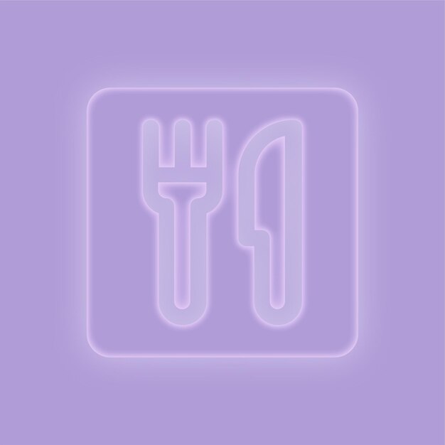 Elegant Purple Glow Effect Food Icon on Purple Background