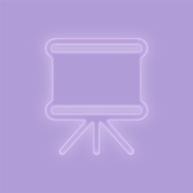 Elegant Purple Glow Effect Whiteboard Icon on Purple Background