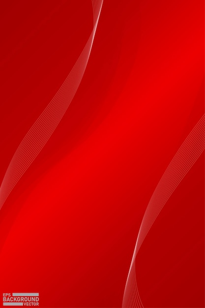 Elegant Red Background with Abstract White Waves