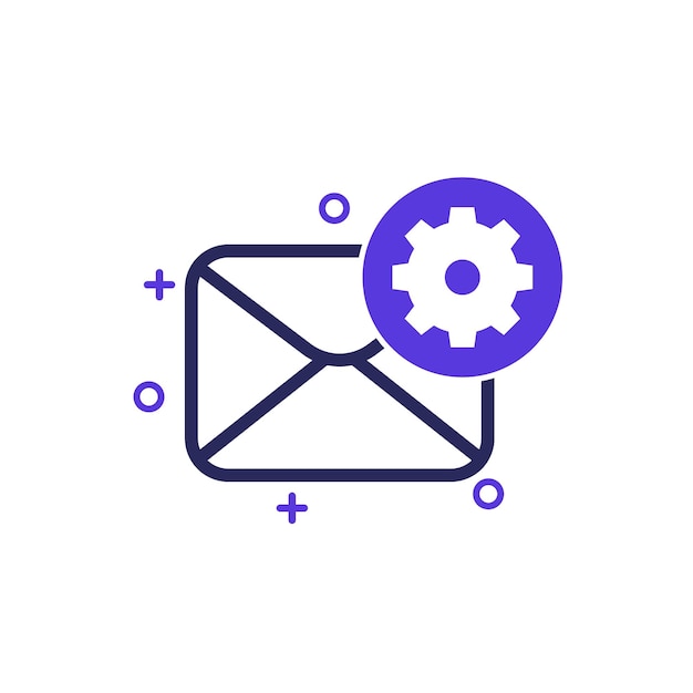 email and gear vector icon